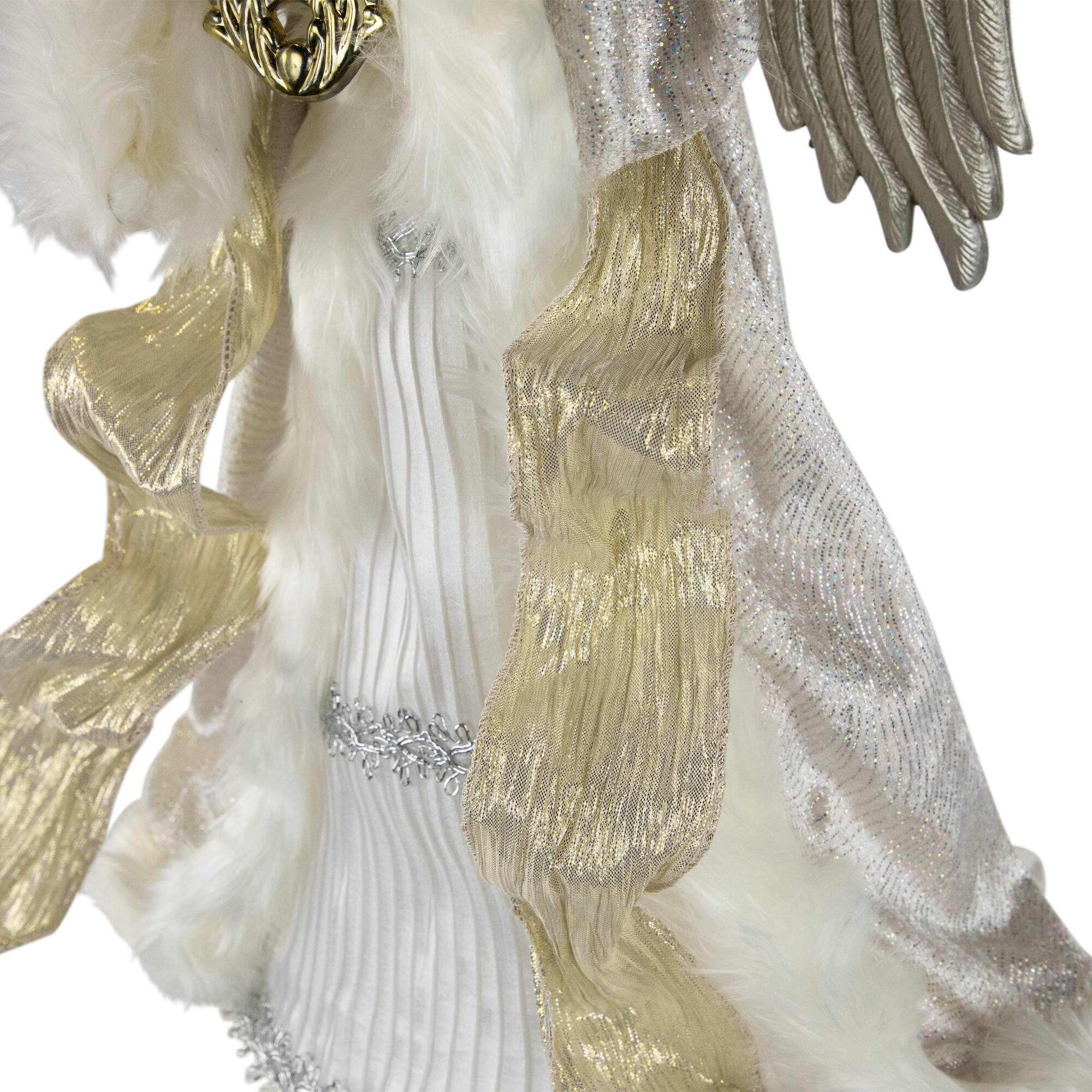 18" White & Silver Angel Christmas Tree Topper